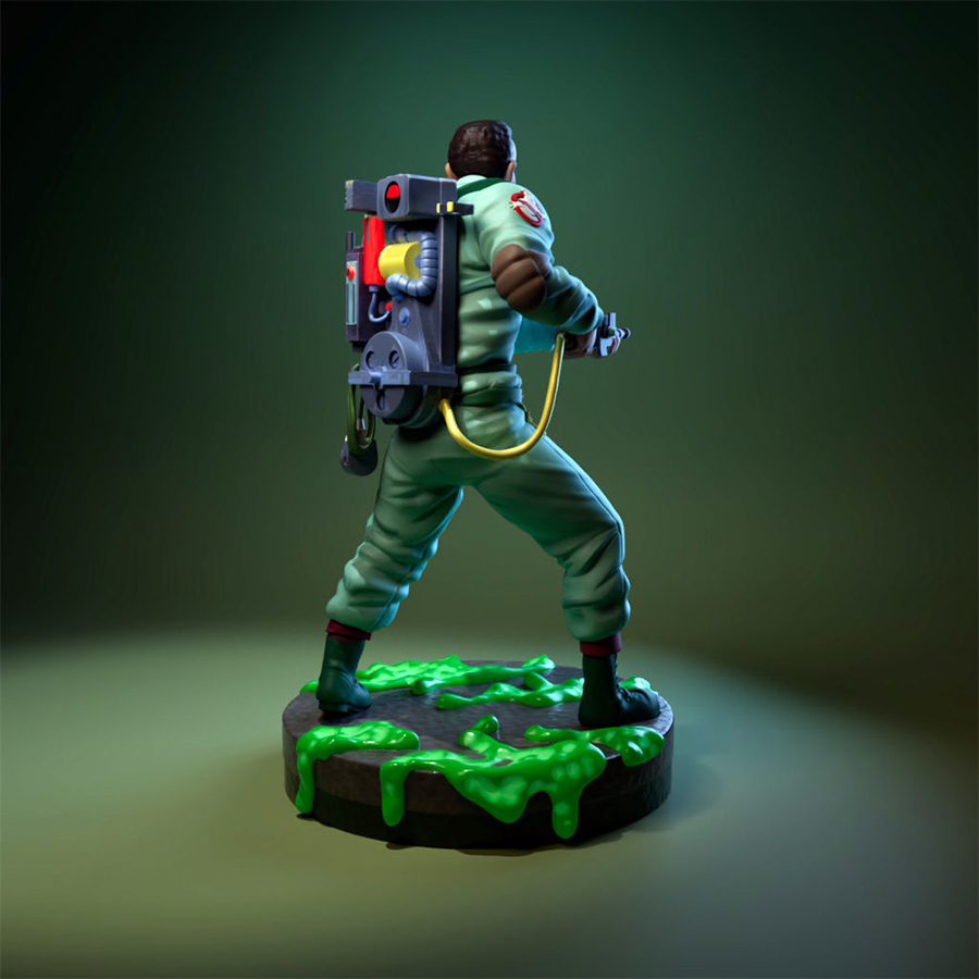 Winston Zeddemore resin figure from The Real Ghostbusters cartoon in jumpsuit and gear