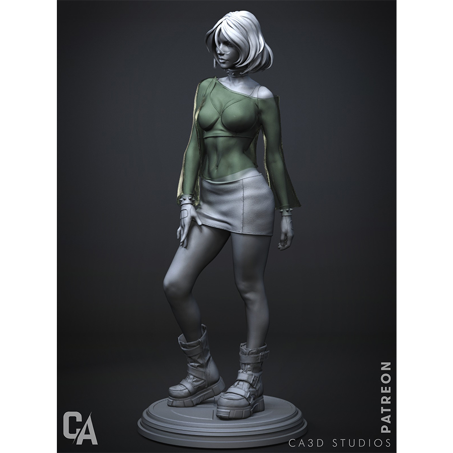 Unassembled Rogue resin model kit with detailed sculpting and separate parts