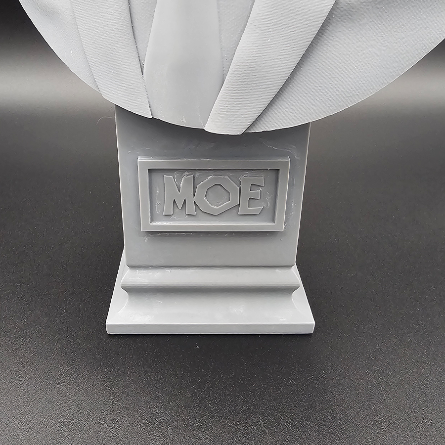 Unpainted resin bust of Moe from the Three Stooges in 1/3, 1/6, and 1/9 scale – 3D printed model kit