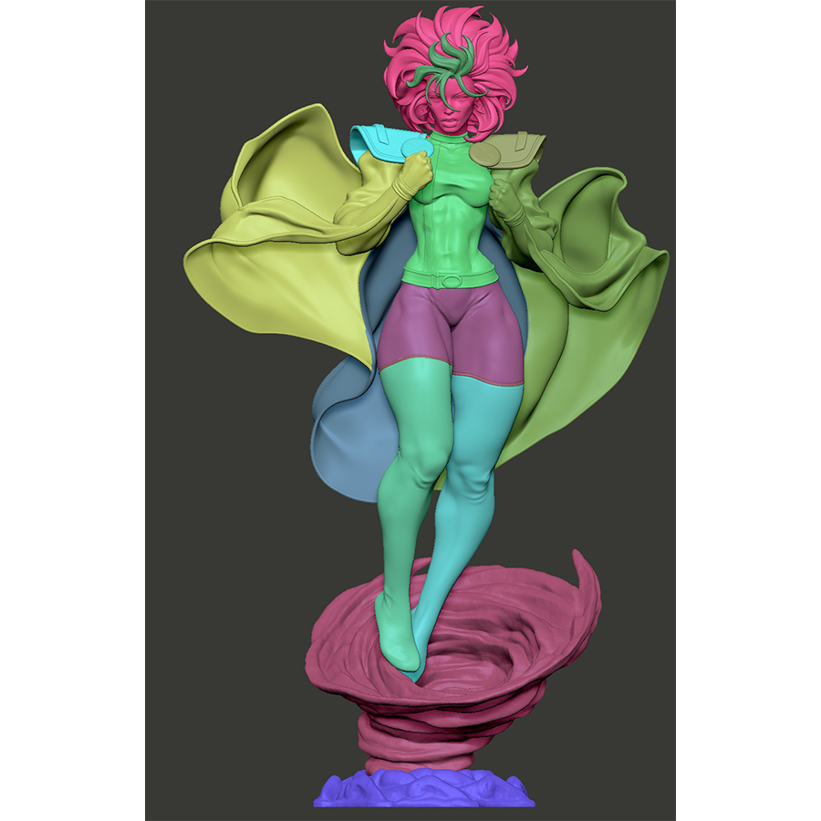 Unpainted Storm resin model kit with separate parts and detailed sculpting