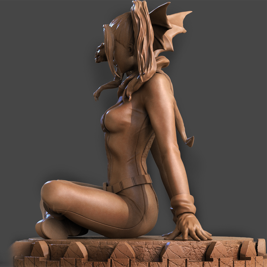 Unpainted Kitty Pryde resin kit in superhero pose