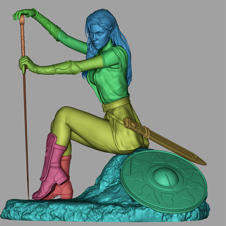 Resin figure of Hera, Queen of the Greek Gods, in flowing robes on a themed base
