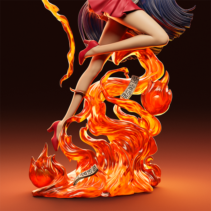 Unassembled resin parts of Rei Hino figure featuring body, base, and accessories