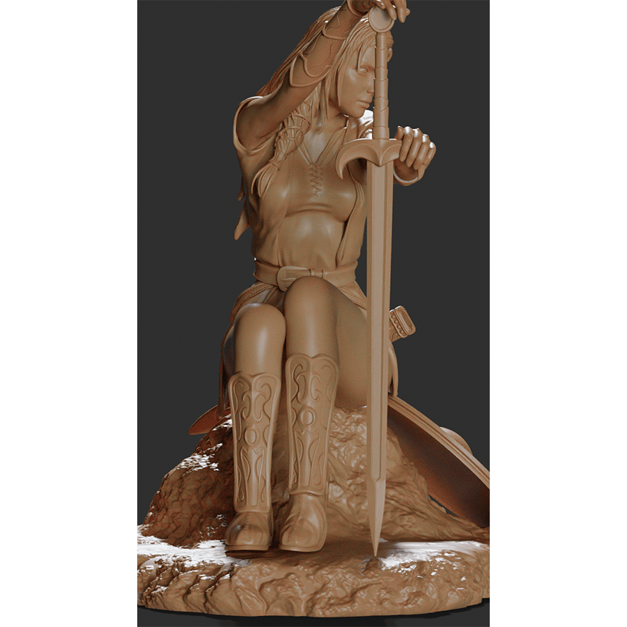 Resin figure of Hera, Queen of the Greek Gods, in flowing robes on a themed base