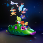Nugget Nose, Rita, and Wendy resin figures on Flowership from Yogi’s Space Race cartoon