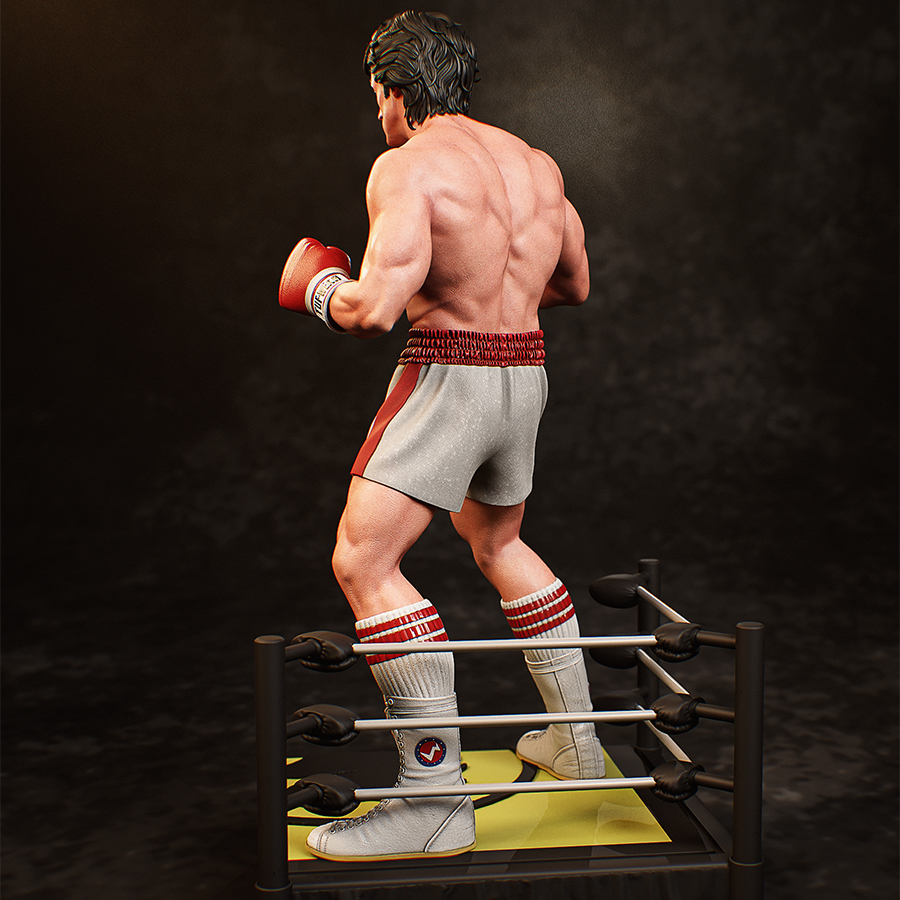 Rocky Balboa 3D printed figure by CA3D in 1/6 and 1/9 scale, available from Hobby Link International.