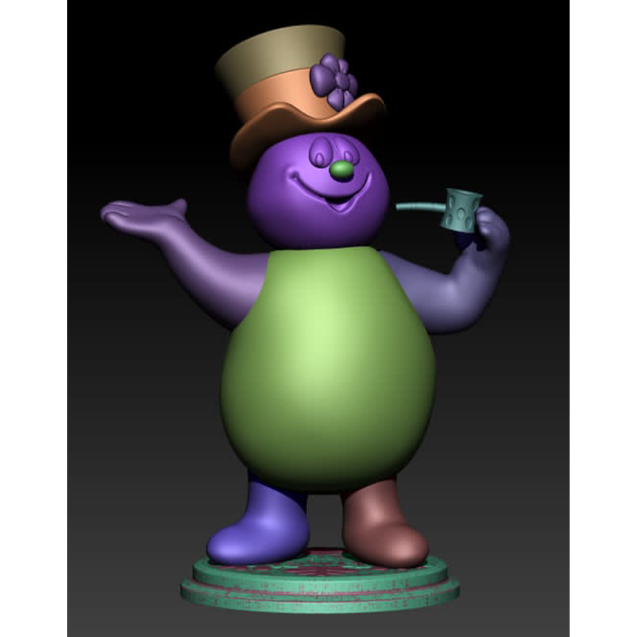 3D printed Frosty the Snowman 1/9 scale collectible figure created by HLI3DFX in high-resolution resin, inspired by the 1969 holiday cartoon.