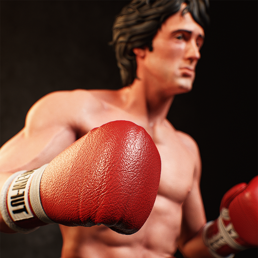 Rocky Balboa 3D printed figure by CA3D in 1/6 and 1/9 scale, available from Hobby Link International.