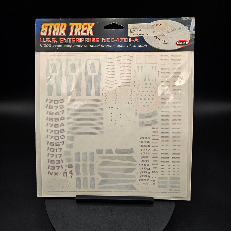 Polar Lights 1-1000 USS Enterprise NCC-1701-A Supplemental Decal Sheet MKA002