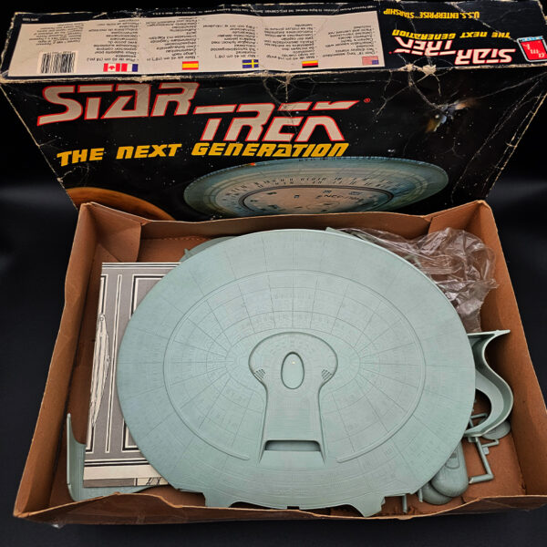 AMT ERTL USS Enterprise NCC-1701-D TNG Open Box Complete Box Wear Yellowed Decals Stash Sale