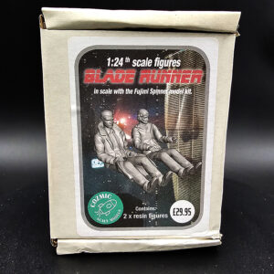 Cozmic Scale Models 1/24 Blade Runner seated figures for Fujimi Spinner (open box), parts and packaging shown.