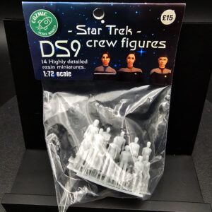 Cozmic Scale Models 1/72 Star Trek DS9 crew figures set (sealed), packaging shown.