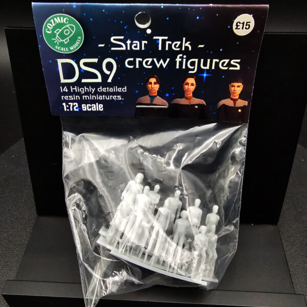 Cozmic Scale Models 1/72 Star Trek DS9 crew figures set (sealed), packaging shown.