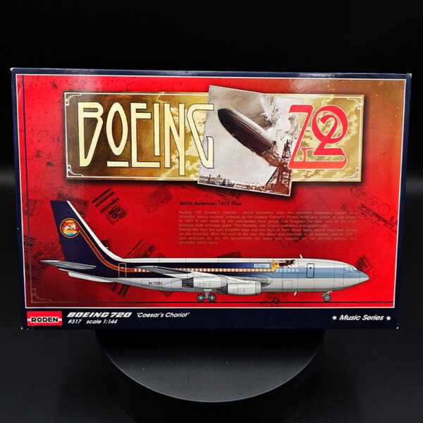 Roden 1/144 Boeing 720 Caesars Chariot airliner model kit open box complete tail decal only