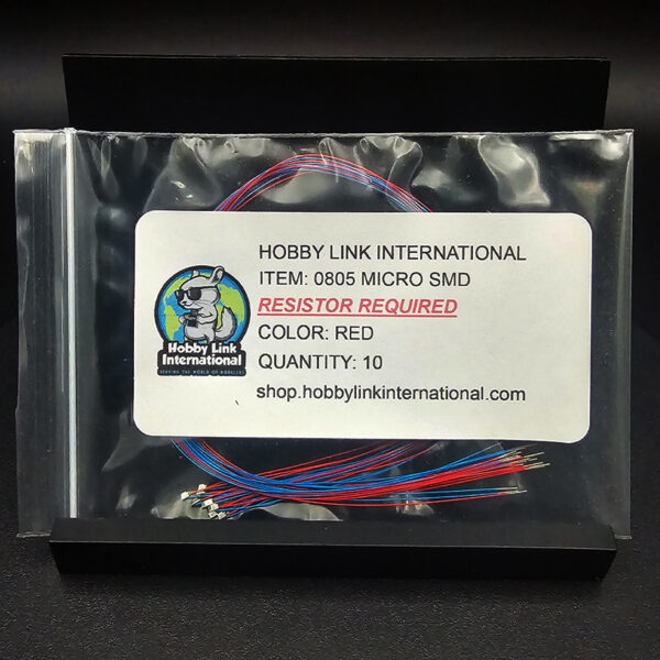 0805 micro SMD pre-wired red LEDs quantity 10 resistor required