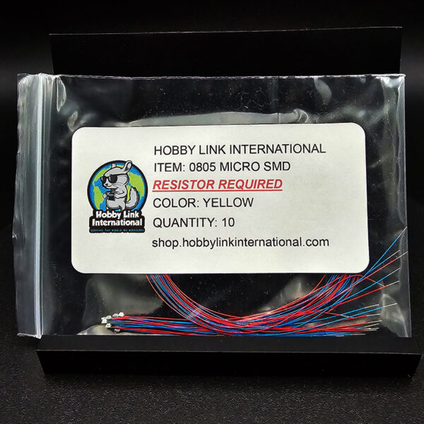 0805 micro SMD pre-wired yellow LEDs quantity 10 resistor required