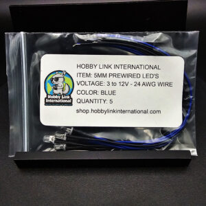 5mm pre-wired pre-resistored blue LEDs 3V to 12V quantity 5