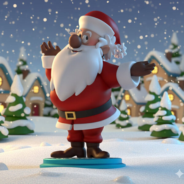 Unpainted resin Santa Claus figure kit inspired by classic Frosty-style holiday animation