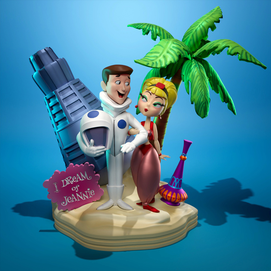 Major Nelson and Jeannie vignette resin print by UEL Winner, made to order from HLI3DFX