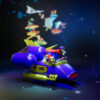 UEL Winner Phantom Phink and Sinister Sludge resin print cartoon space racer vehicle with characters