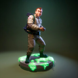 UEL Winner The Real Ghostbusters Ray cartoon-style resin print figure with gear and slime base