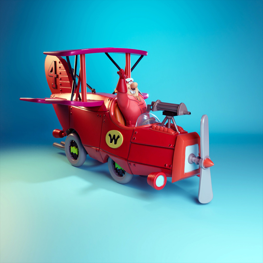 Wacky Races Red Max Crimson Haybaler UEL Winner resin print made to order on HLI3DFX