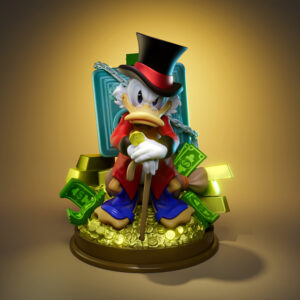 Scrooge McDuck premium resin print statue by UEL Winner, 8 inches tall