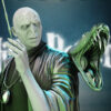 Detailed 3D printed Voldemort bust from Harry Potter, premium resin fan art sculpture by Wicked 3D for collectors and display