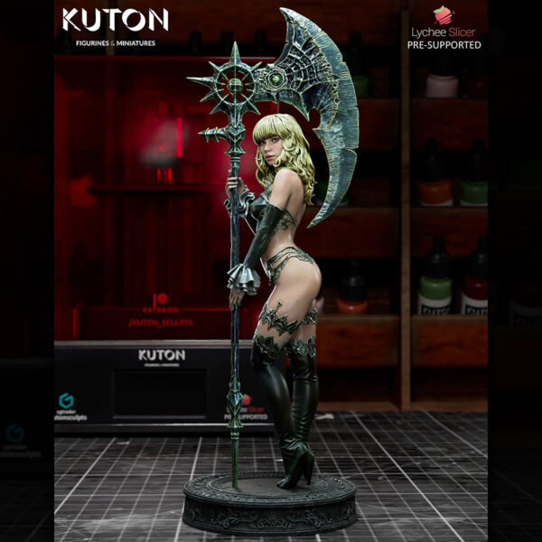 Kaelira dark fantasy warrior resin figure by Kuton Sculpts unpainted 3D print