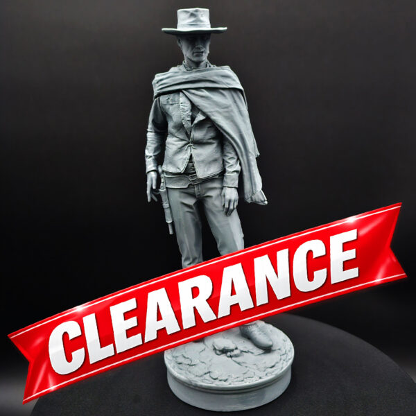 Unpainted 1/10 scale resin 3D printed Blondie “The Good” full figure by Kuton Sculpts on a dark background