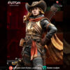 Crankshot 1/10 scale resin print by Kuton Sculpts, sci-fi gunslinger figure with hat and oversized blade.