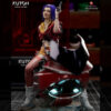 Faye Valentine 1/10 scale resin print by Kuton Sculpts, seated on sci-fi motorcycle base.