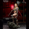 Eydis Thorne resin print by Kuton Sculpts with fantasy armor, cape, and battle axe on a rocky base