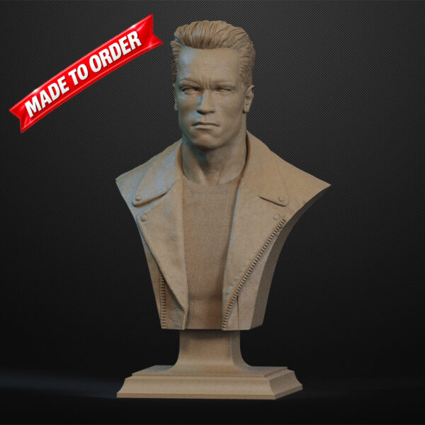 CA3D Terminator-style bust render, no glasses variant (resin 3D print kit).