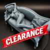 1/10 scale resin figure on detailed couch with pillows, unpainted and unassembled, clearance item.