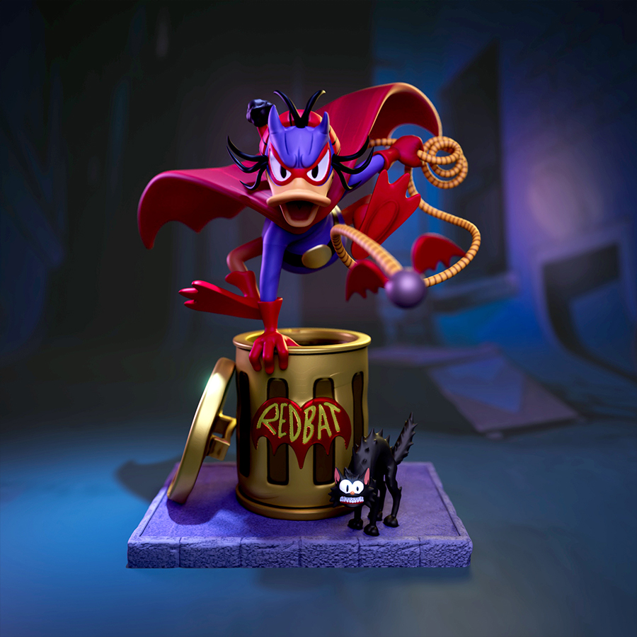 UEL Winner Red Bat resin print figure on paint can base unpainted