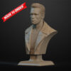 CA3D Terminator-style bust render, no glasses variant (resin 3D print kit).