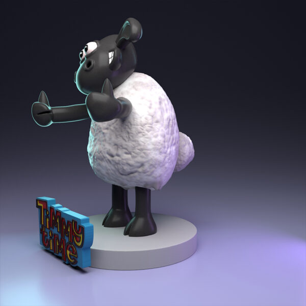 Timmy Time (UEL Winner) cartoon-style resin print figure with Timmy Time logo base, made to order by HLI3DFX
