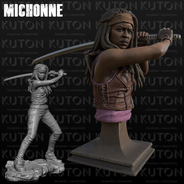 Michonne resin figure and bust 3D print by Kuton Sculpts (HLI3DFX)