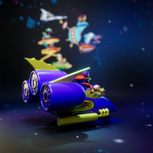 UEL Winner Phantom Phink and Sinister Sludge resin print cartoon space racer vehicle with characters
