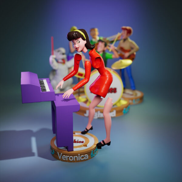 UEL Winner Veronica from The Archies playing piano resin print figure, 5 inches tall