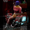Faye Valentine 1/10 scale resin print by Kuton Sculpts, seated on sci-fi motorcycle base.