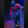 Spider-Man 2099 1/6 scale resin figure printed by HLI3DFX, sculpted by Stalyn Quito, posed on a futuristic tech-style display base