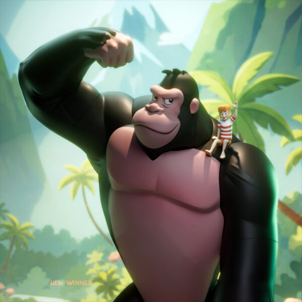 UEL Winner King Kong jungle diorama resin print unpainted