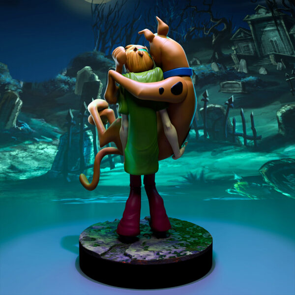 Shaggy and Scooby resin 3D print figure duo on spooky base by UEL Winner
