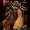 Crankshot 1/10 scale resin print by Kuton Sculpts, sci-fi gunslinger figure with hat and oversized blade.