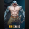 King Shark unpainted resin figure with muscular build, scars, and wide-open jaws.