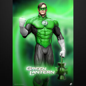 Stalyn Quito Green Lantern resin print figure with lantern and emerald energy base, made to order by HLI3DFX