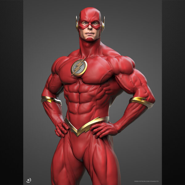 The Flash 3D resin print by Stalyn Quito, made to order, 1/6 scale figure or 1/10 scale bust, HLI3DFX