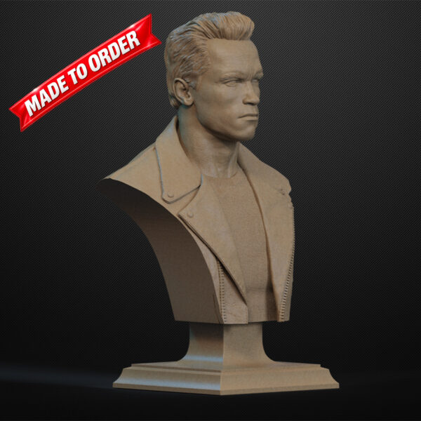 CA3D Terminator-style bust render, no glasses variant (resin 3D print kit).